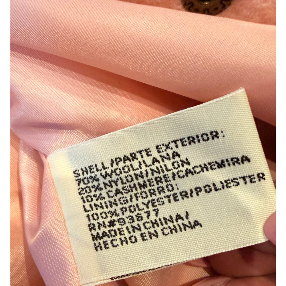 Women's St. John's Bay Pink Pea Coat Sm Wool Cashmere Blend Old Money‎ Soft Girl - Picture 14 of 14